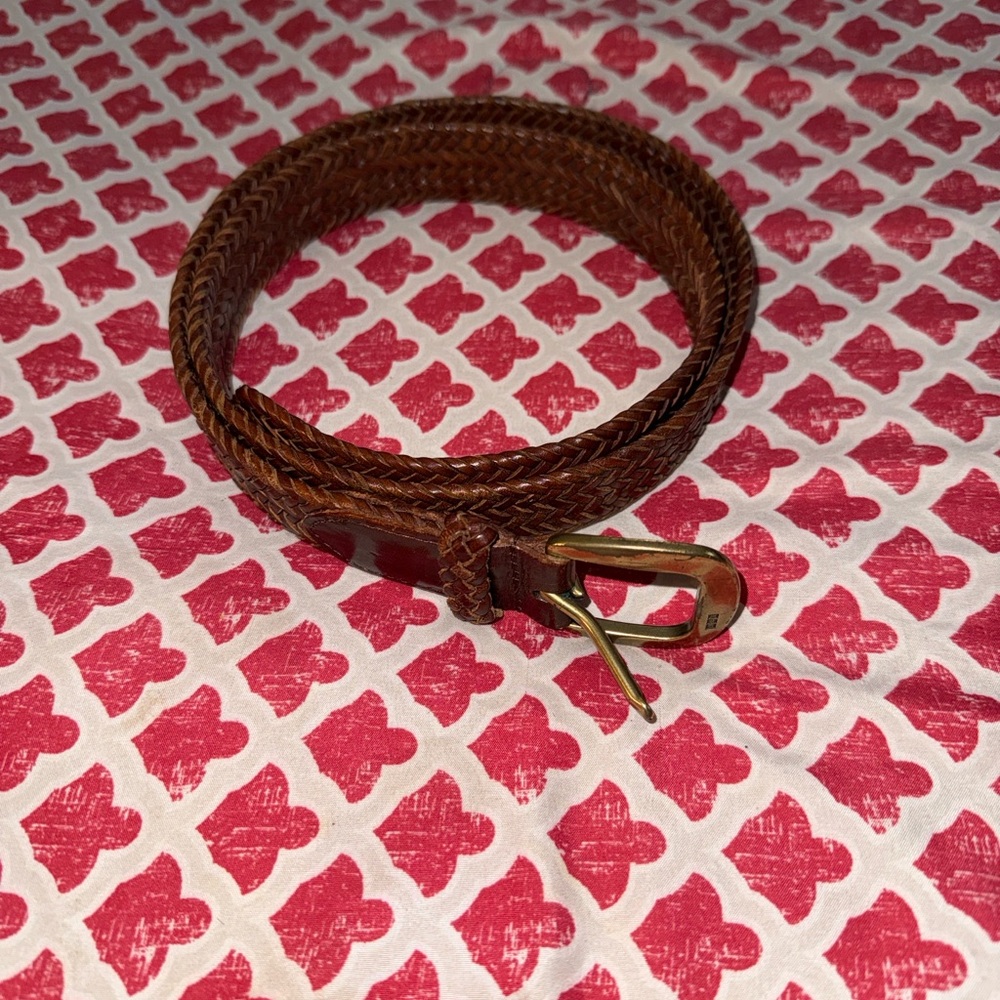 Polo by Ralph Lauren Brown Leather Belt Bag with Brass Buckle